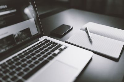 A laptop on a table