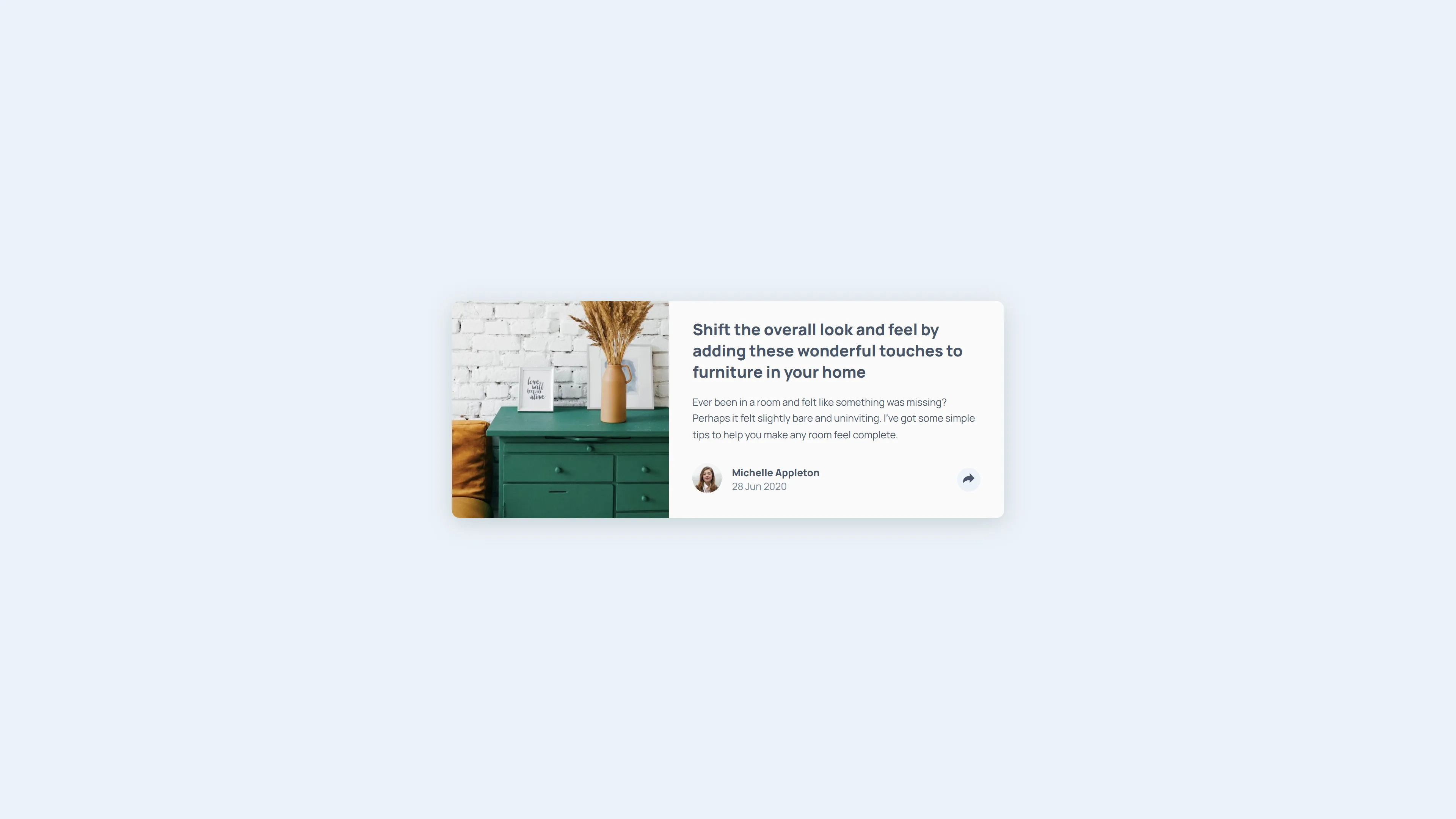 Article Preview Component — Main page