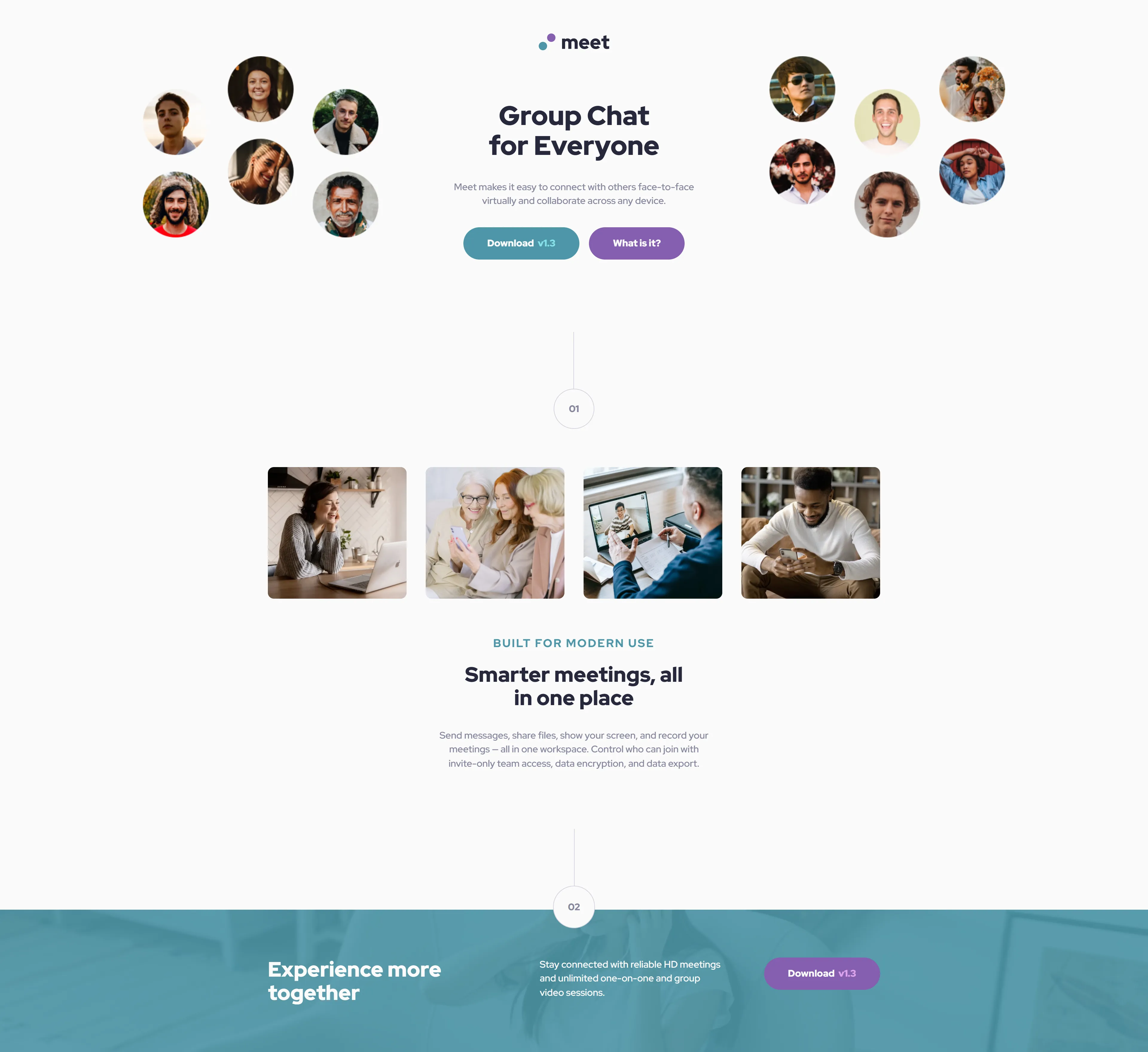 Meet Landing Page — Main page