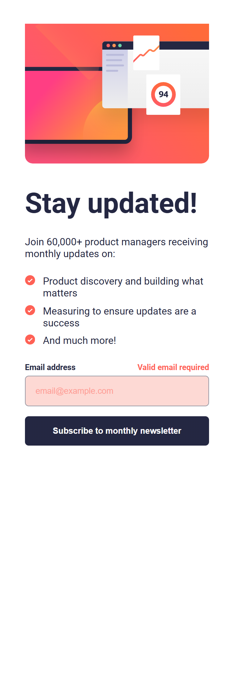Main page - mobile - input validation