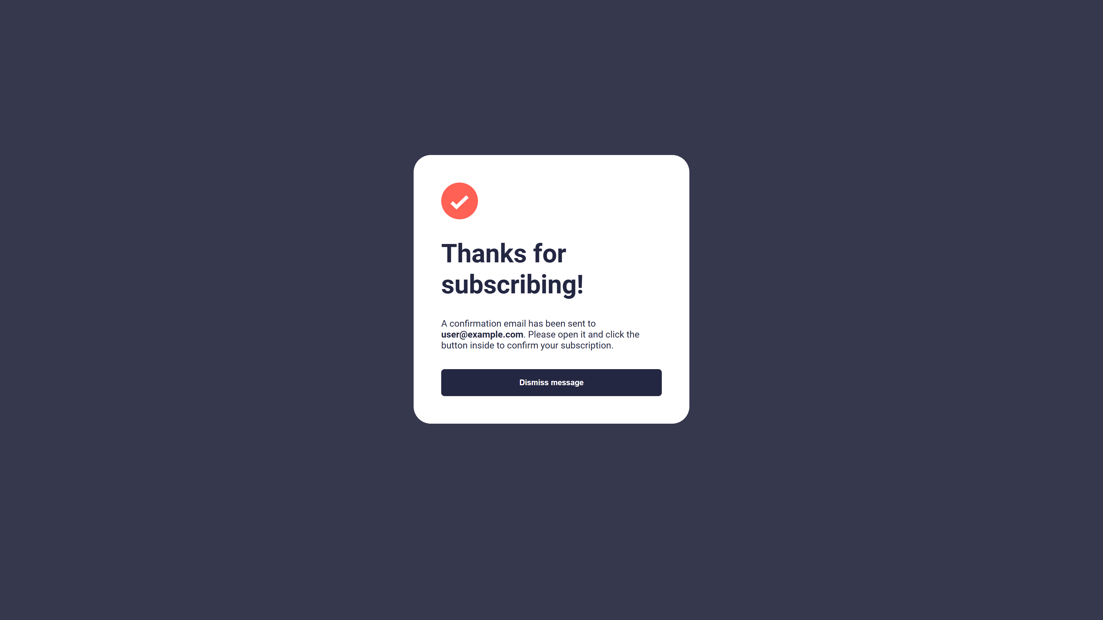 Main page - submit message