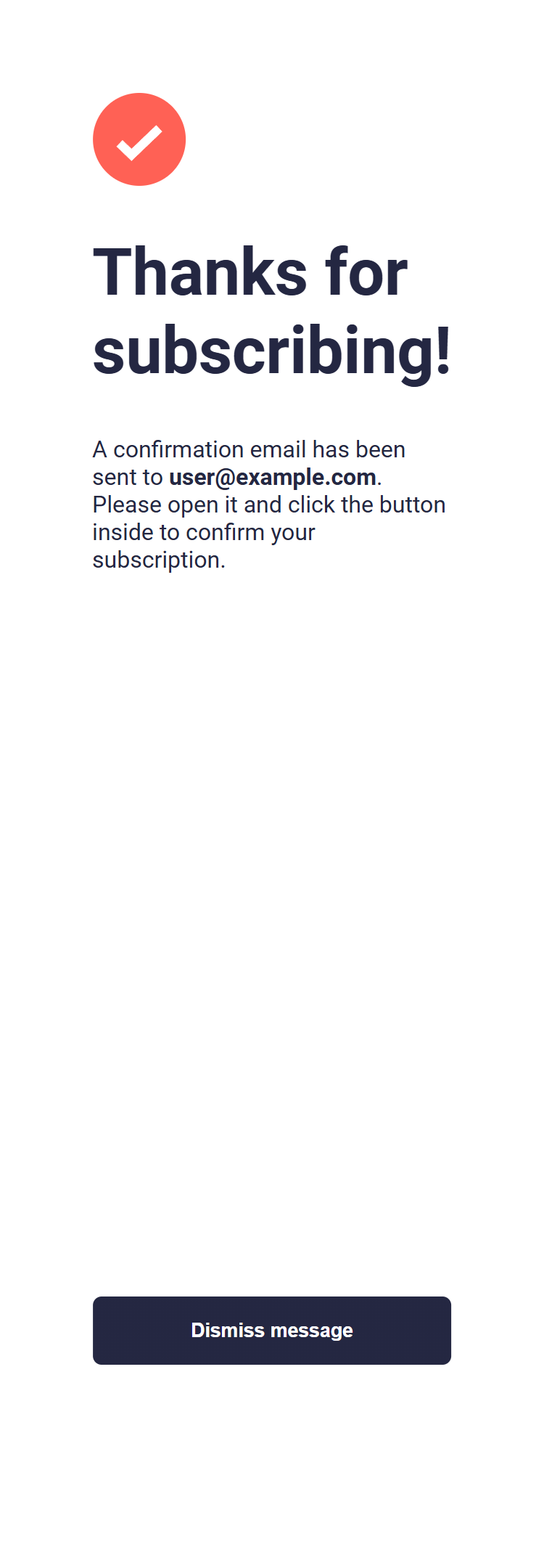 Main page - mobile - submit message