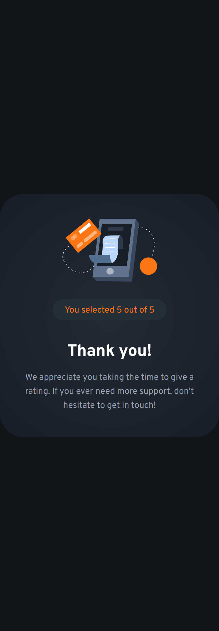 Main page - rating selected (mobile)