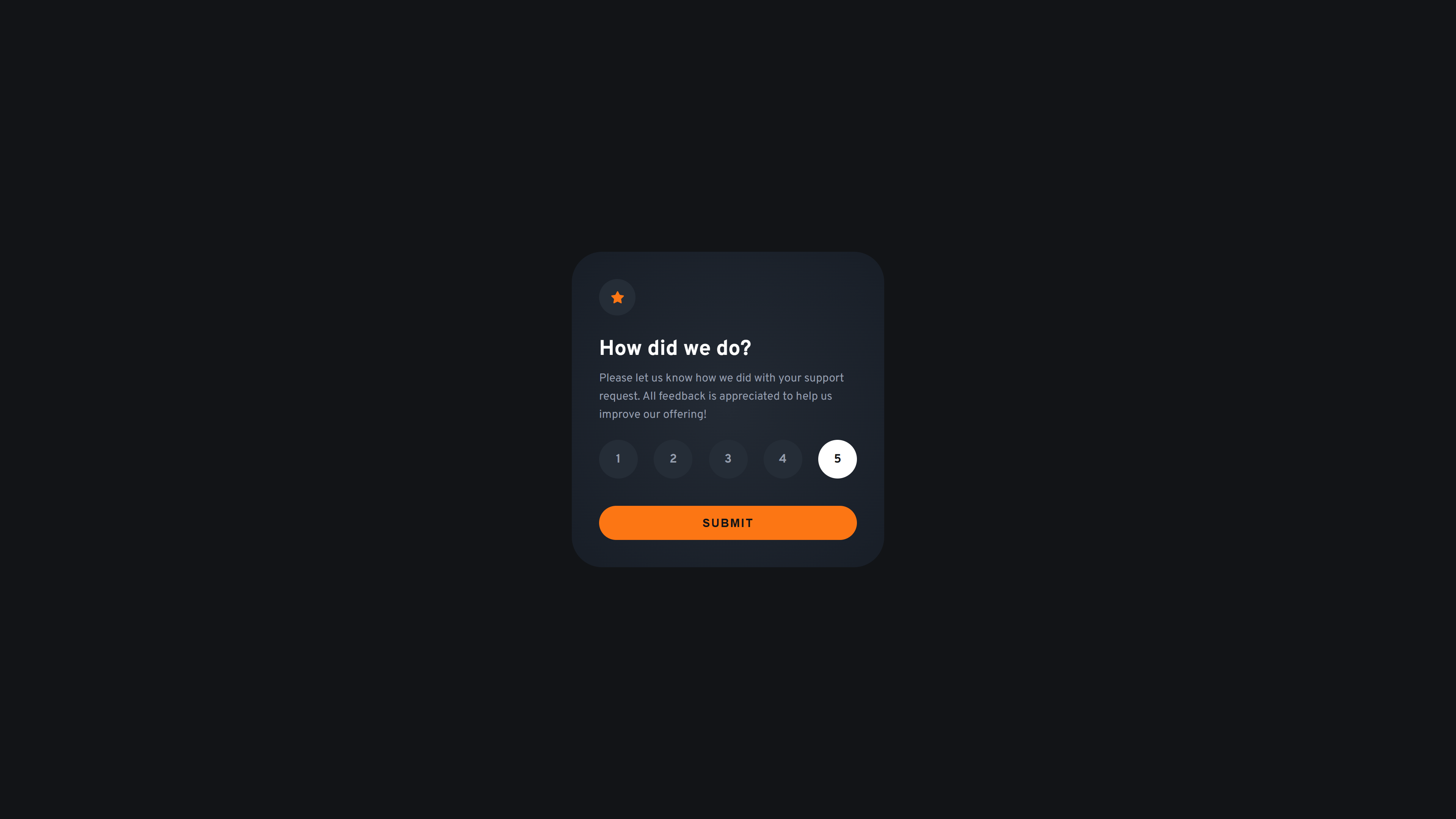 Main page - rating selected