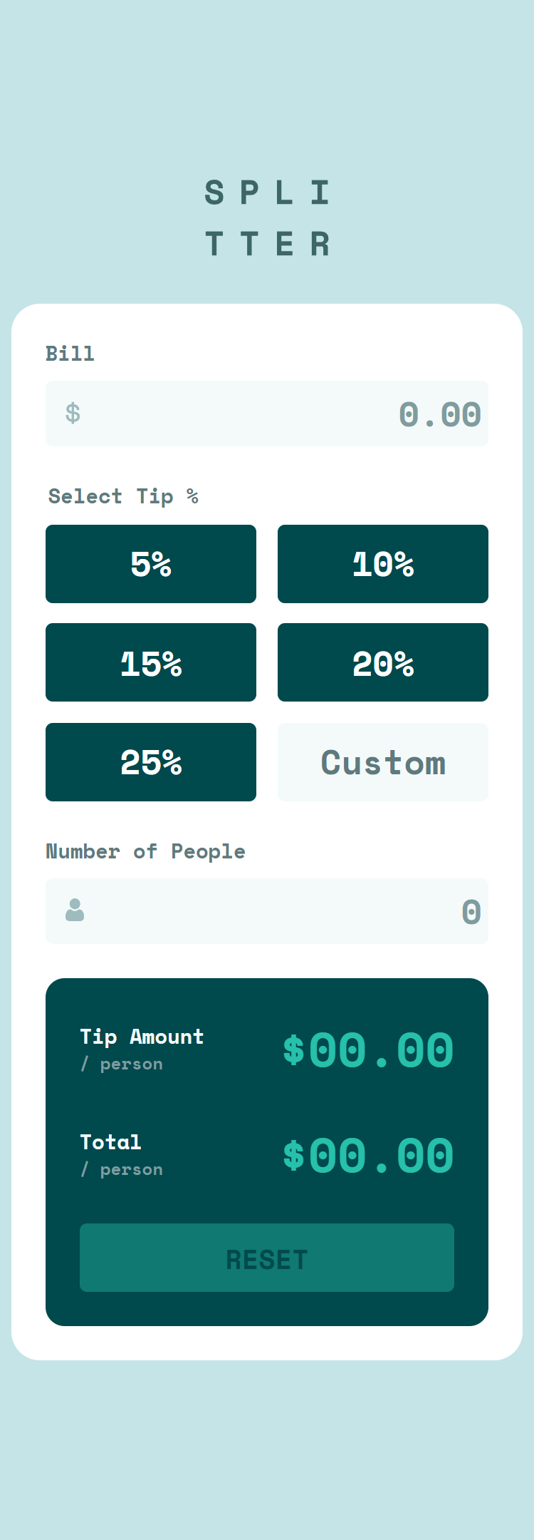 Main page - mobile