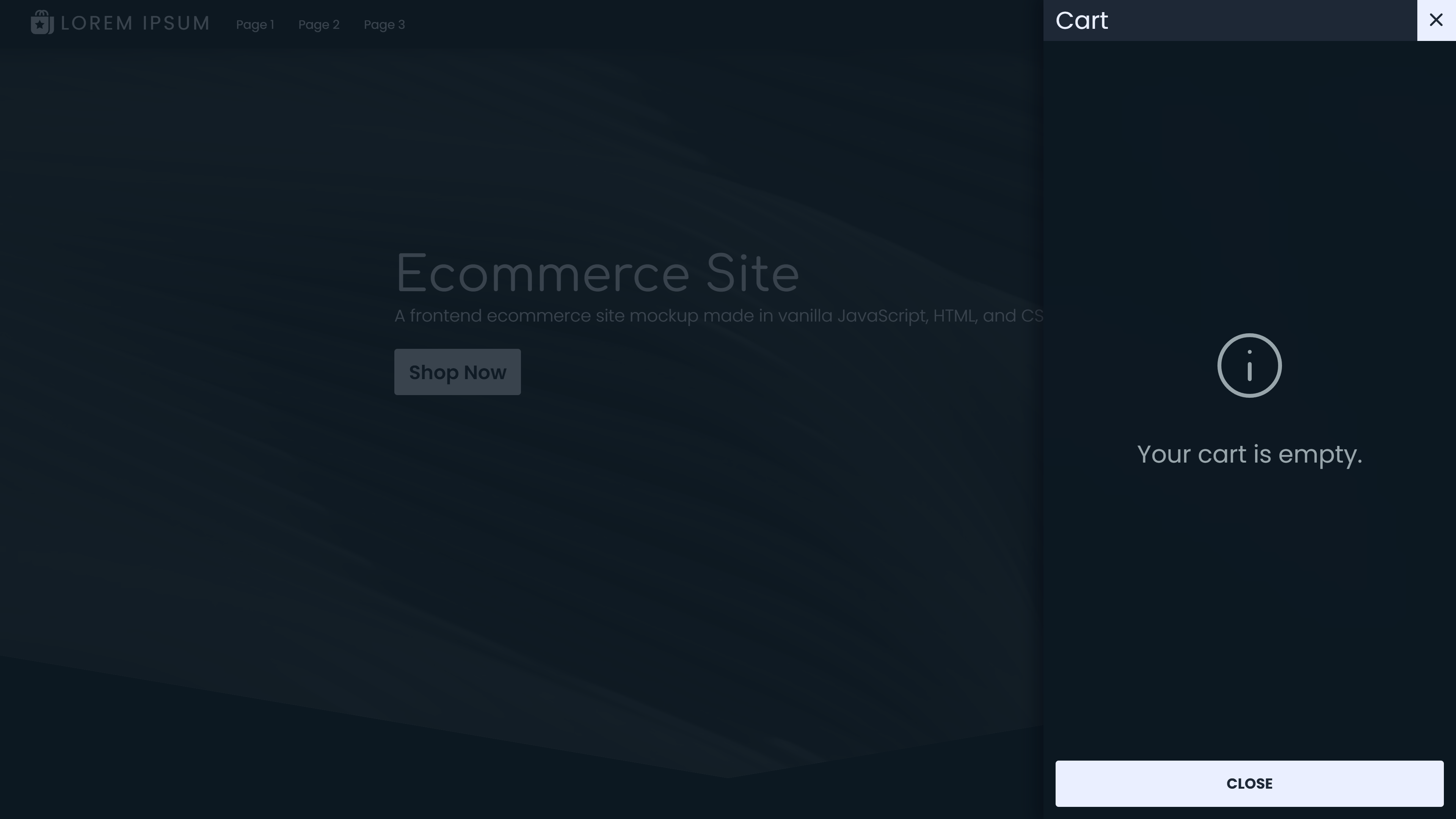 Cart - empty (dark mode)