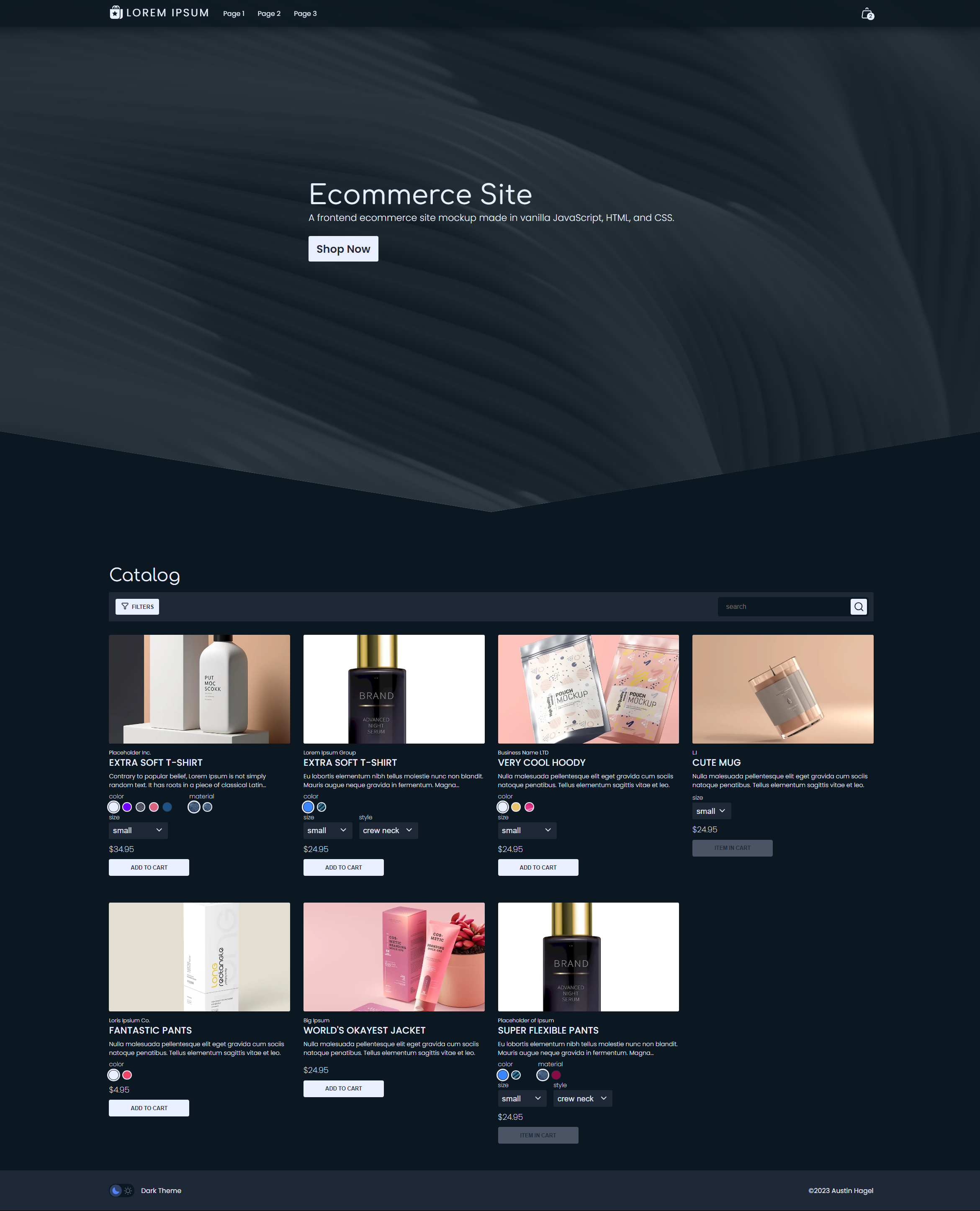 JavaScript E-Commerce Frontend